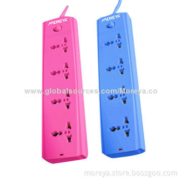 4-gang Universal Power Strips, One Switch Control, 100% Copper, High-quality, Fire-resistant